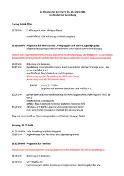 24 Stunden für den Herrn 04.-05. März 2016 ein