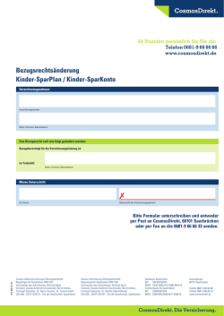Bezugsrechts&auml;nderung Kinder-SparPlan / Kinder