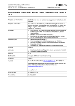 Dozentin oder Dozent NMG R&auml;ume, Zeiten, Gesellschaften, Zyklus 3