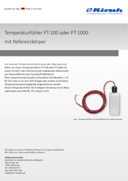 Temperaturfühler PT-100 oder PT-1000 mit Referenzkörper