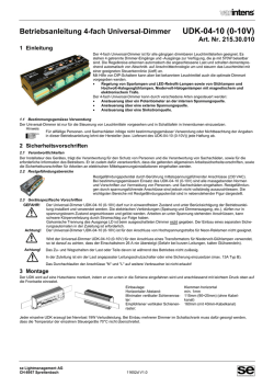 Betriebsanleitung 4-fach Universal-Dimmer UDK-04-10 (0-10V)