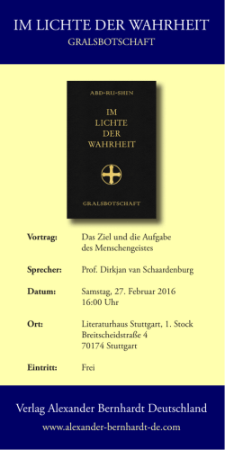 IM LICHTE DER WAHRHEIT - Verlag Alexander Bernhardt