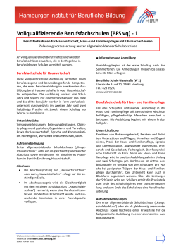 Infoblatt BFS für Hauswirtschaft, Haus‐ und - HIBB