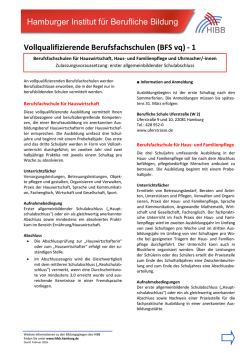 Infoblatt BFS f&uuml;r Hauswirtschaft, Haus‐ und - HIBB