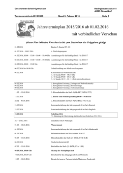 Jahresterminplan Geschwister-Scholl