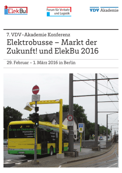 Programm Elektrobusse 2016 - VDV