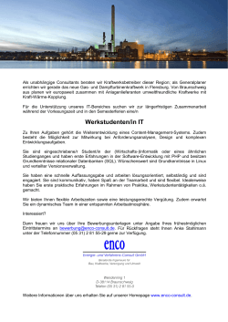 Werkstudenten/in IT - TU Braunschweig CareerService