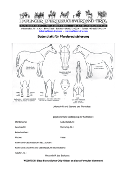 Datenblatt für Pferderegistrierung