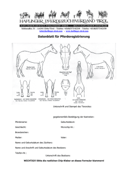 Datenblatt für Pferderegistrierung