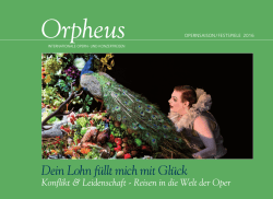 Opernsaison / Festspiele 2016 - Orpheus