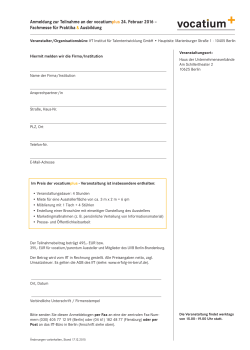 Aussteller-Anmeldung - IfT Institut für Talententwicklung GmbH