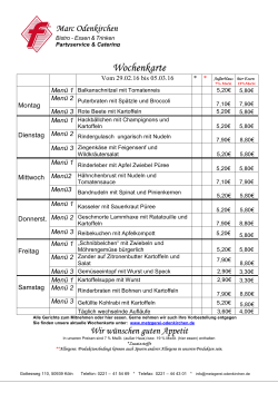 Wochenkarte - Metzgerei Odenkirchen