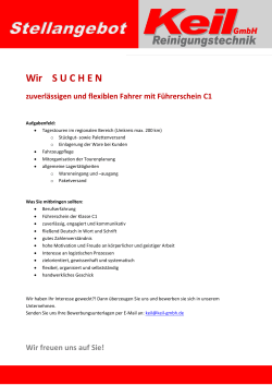 Wir S U C H E N - KEIL GmbH Reinigungstechnik