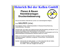 Heinrich Bei der Kellen GmbH Planen & Bauen Kleinkl&auml;ranlagen