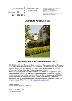 Oberstufe Kaltbrunn.Ausschreibung.klp.sek.philI
