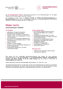 Maler (w/m) - Universitätsmedizin Rostock