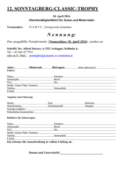 12. SONNTAGBERG-CLASSIC-TROPHY N ennung