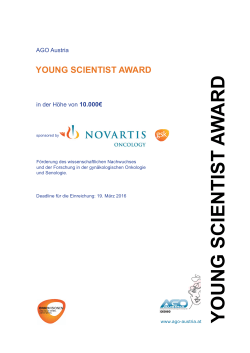 Young Scientist Award - Arbeitsgemeinschaft für Gynäkologische