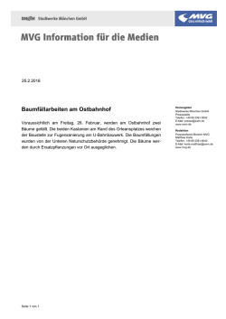 Baumfällarbeiten Ostbahnhof