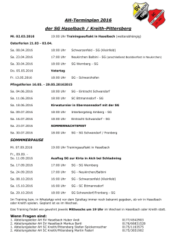 Aktueller Spielplan 2016 - Sportverein SV Haselbach