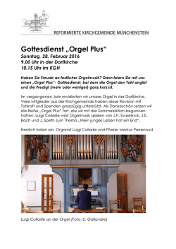 Gottesdienst &bdquo;Orgel Plus&ldquo; - Reformierte Kirche M&uuml;nchenstein