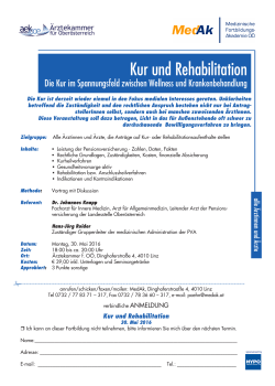 Kur und Rehabilitation - Medizinische Fortbildungsakademie OÖ