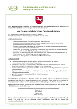 Fachbereichsleiter (m/w) - Gesellschaft Deutscher Chemiker
