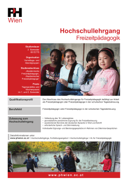 Hochschullehrgang - Pädagogische Hochschule Wien
