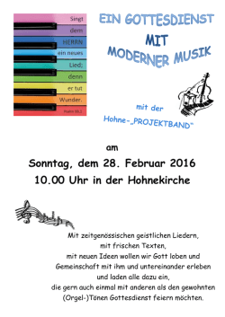 Gottesdienst mit moderner Musik
