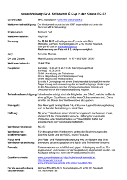 Ausschreibung für 3. Teilbewerb Ö-Cup in der Klasse RC-E7