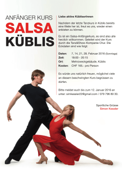 Plakat Salsa Tanskurs Küblis
