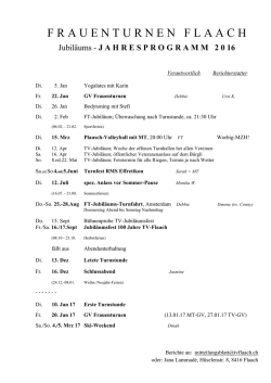Jahresprogramm Frauenturnen 2016