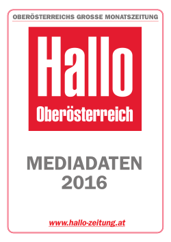 Hallo Mediadaten 2016 - Hallo Oberösterreich