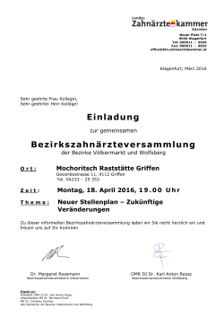 Bezirke Völkermarkt & Wolfsberg am 18. April 2016