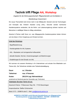 Technik trifft Pflege AAL Workshop