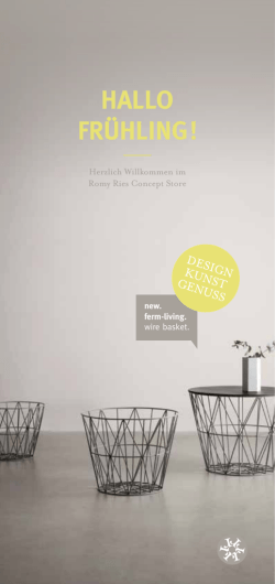 HALLO FR&Uuml;HLING ! - Romy Ries Concept Store