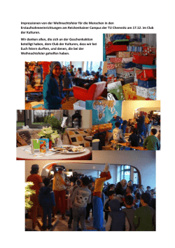 Impressionen von der Weihnachtsfeier f&uuml;r die Menschen in den