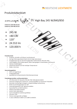 Produktdatenblatt High Bay IV 245 Watt