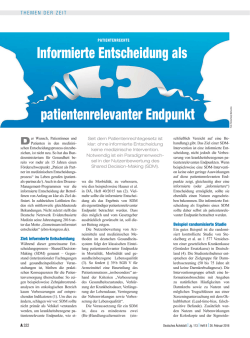 Informierte Entscheidung als patientenrelevanter Endpunkt