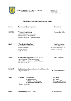 Termine für die Waldfeste