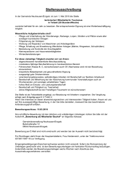 technischer Mitarbeiter/in Tourismus