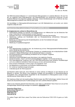Disponent Integrierte Leitstelle Biberach - DRK