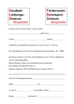 Handball- Leistungs- Zentrum Bergstra&szlig;e F&ouml;rderverein Schulsport