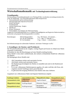 Wirtschaftsmathematik mit Technologieunterstützung