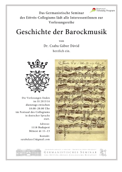 Barockmusik - Plakat - ELTE Eötvös József Collegium