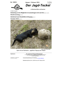 Jagd-Teckel 1 - 2016 - Jagdteckelverein Rheinland