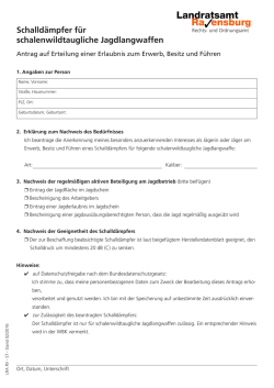 Antrag Schalldämpfer für Jagdlangwaffen