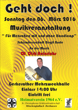 16.02.2016 Einladung zur Feier" Mit und ohne Handicap"