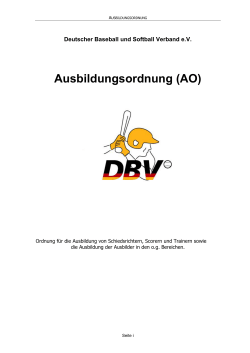 DBV Ausbildungsordnung - Deutscher Baseball- und Softball