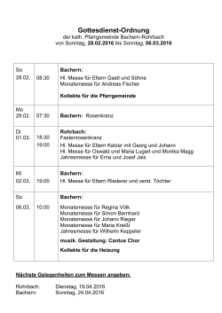 Gottesdienst-Ordnung - Pfarreiengemeinschaft Ottmaring